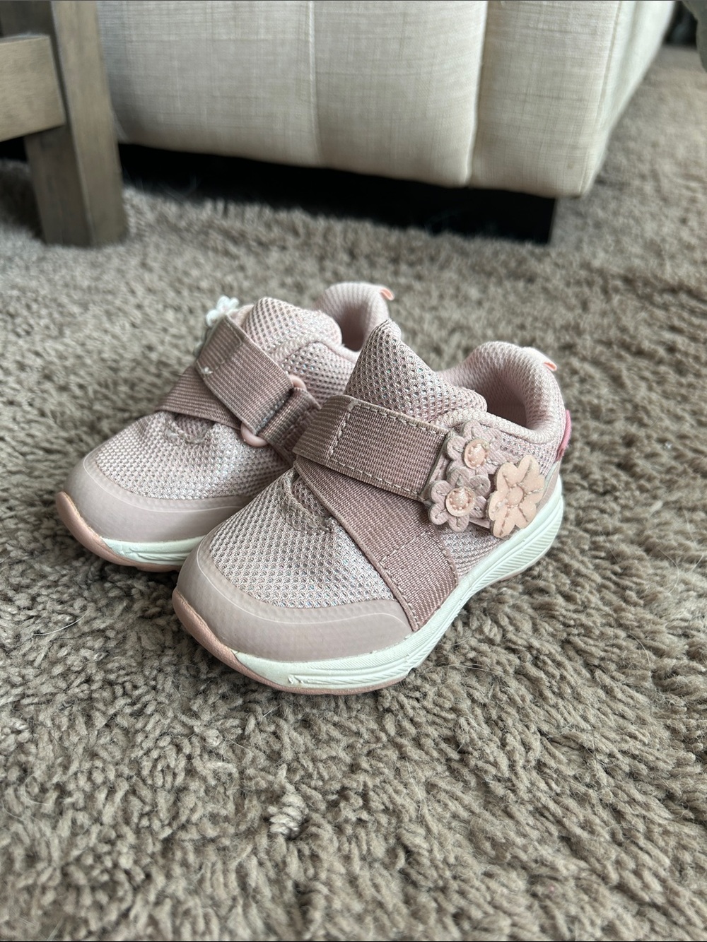 Stride Rite Toddler Pink Floral Hook-and-Loop Sneakers